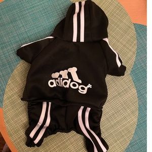 "Adidog" Athleisure Jumpsuit for Dogs - Black